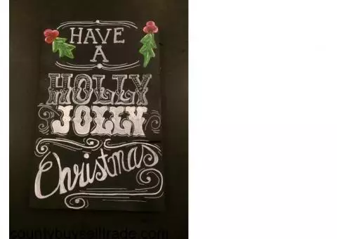 Wood Hand Painted Holiday Signs