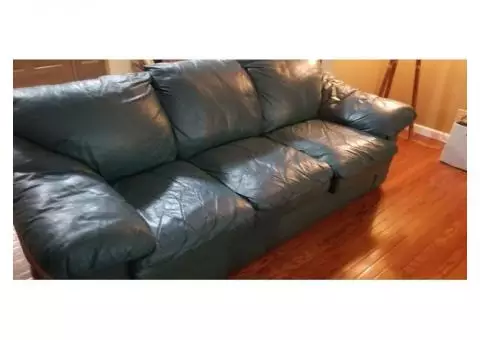 Leather Couch Sofa and Love Seat - $250