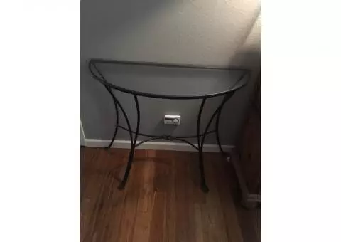 Glass and metal accent table
