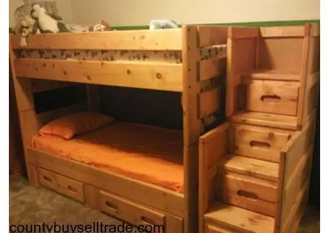 Solid wood bunk bed set and dresser. Excellent Quality.