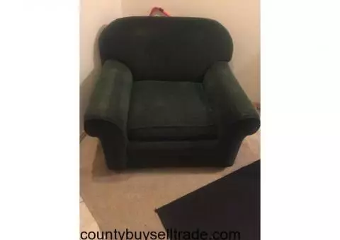 Oversized forrest green chair