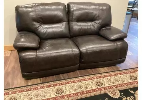 Leather brown recliner